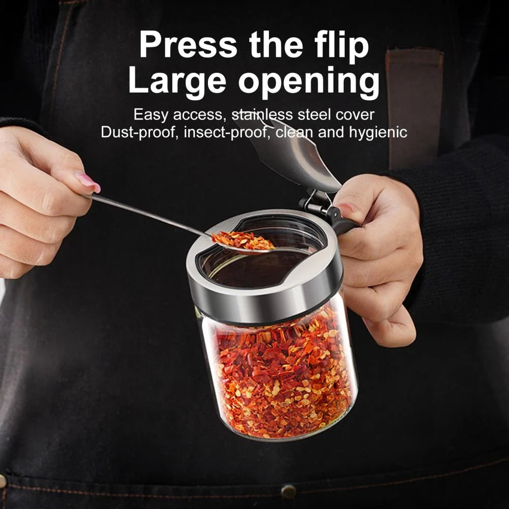 Seasoning Jar High-Borosilicate Glass Moisture-Proof Dishwasher-Safe