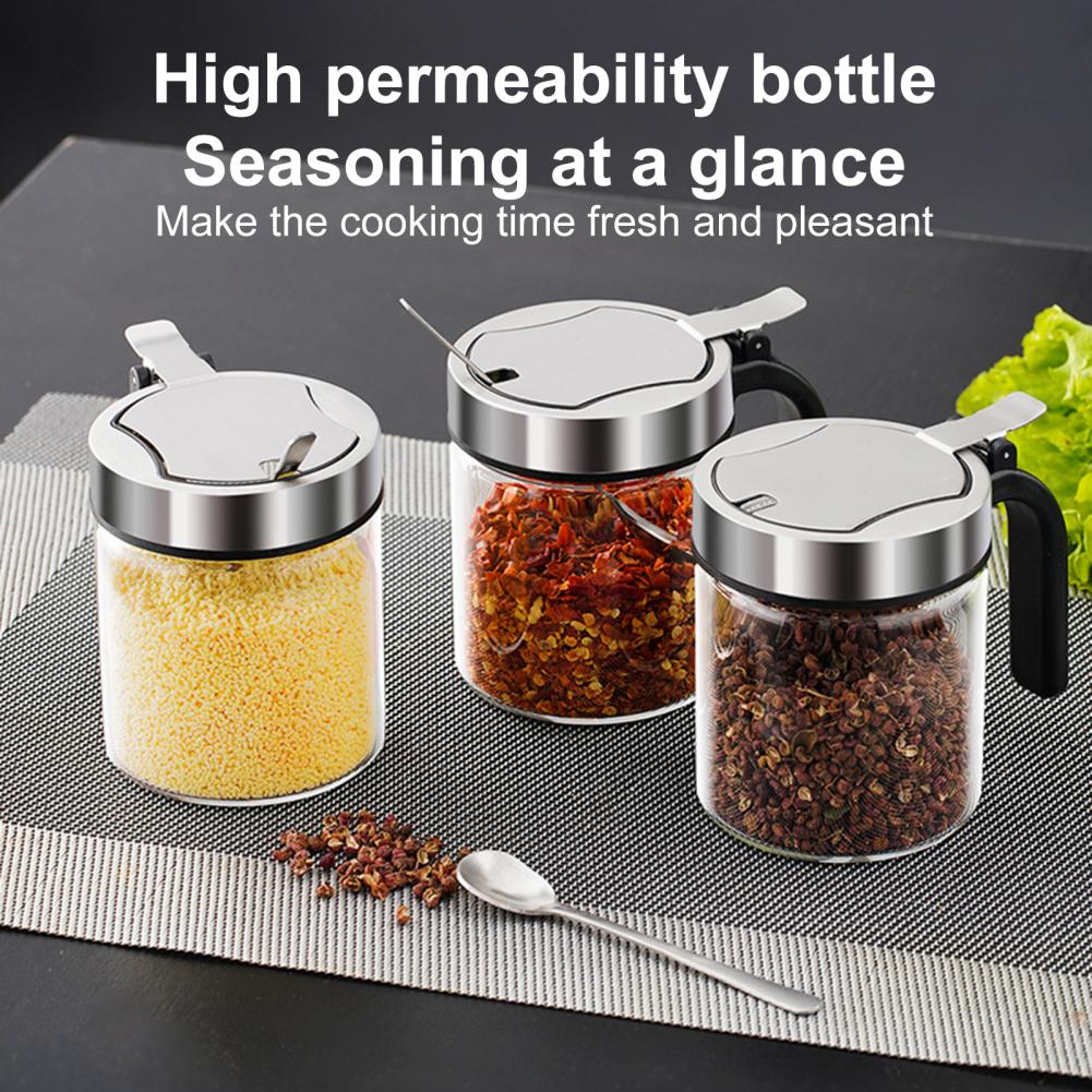 Seasoning Jar High-Borosilicate Glass Moisture-Proof Dishwasher-Safe