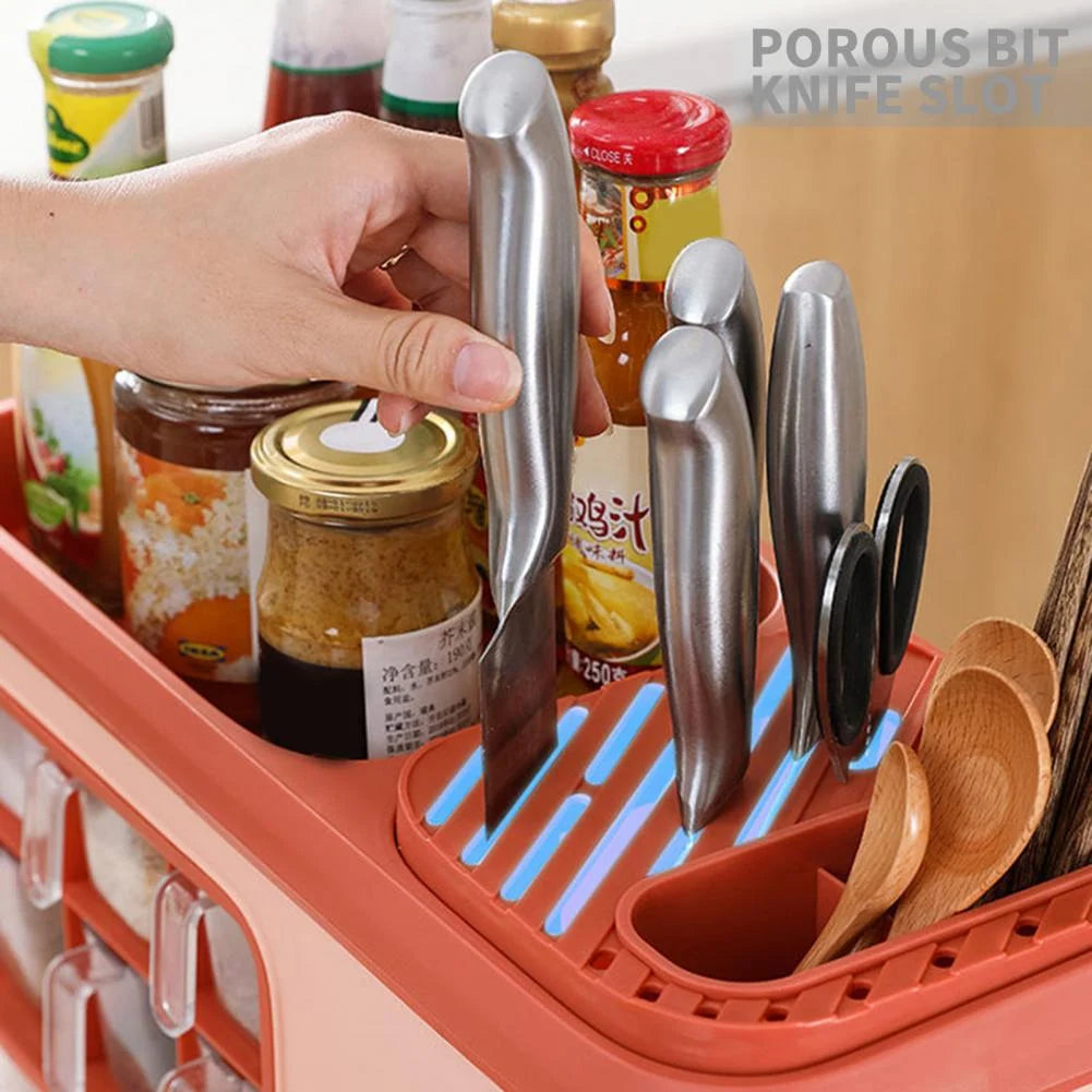 Seasoning Organizer Raised Edge Drainage Tray