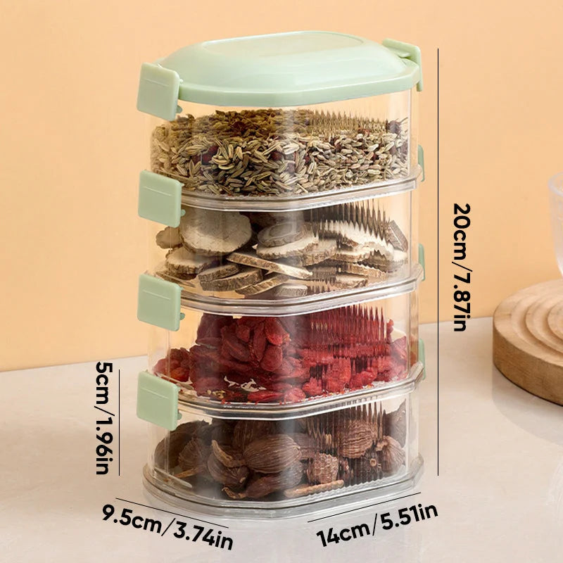 Seasoning Storage Box Vacuum-Pump Seal Stackable BPA-Free