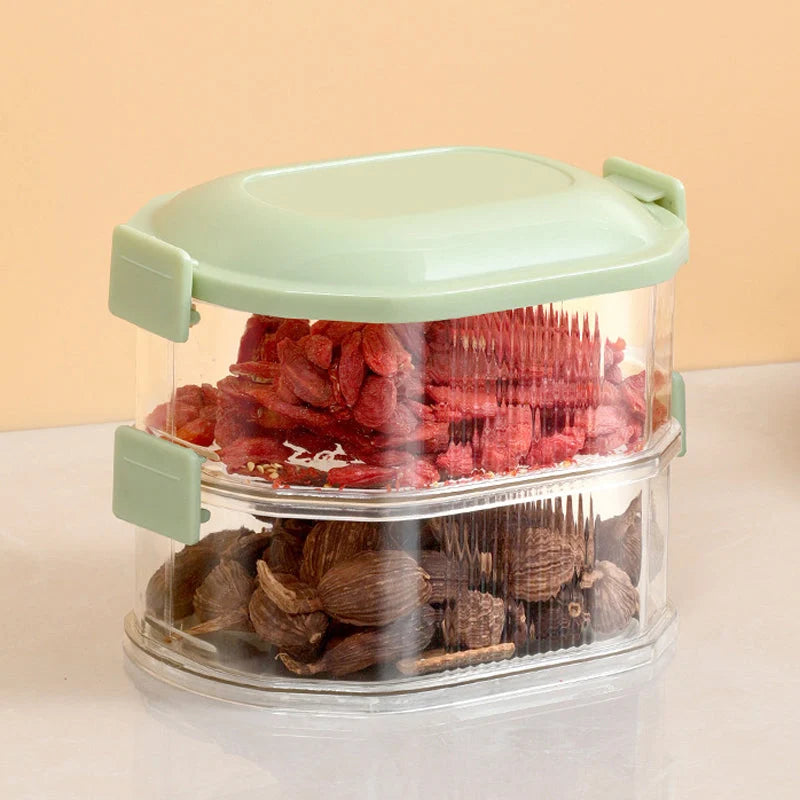 Seasoning Storage Box Vacuum-Pump Seal Stackable BPA-Free