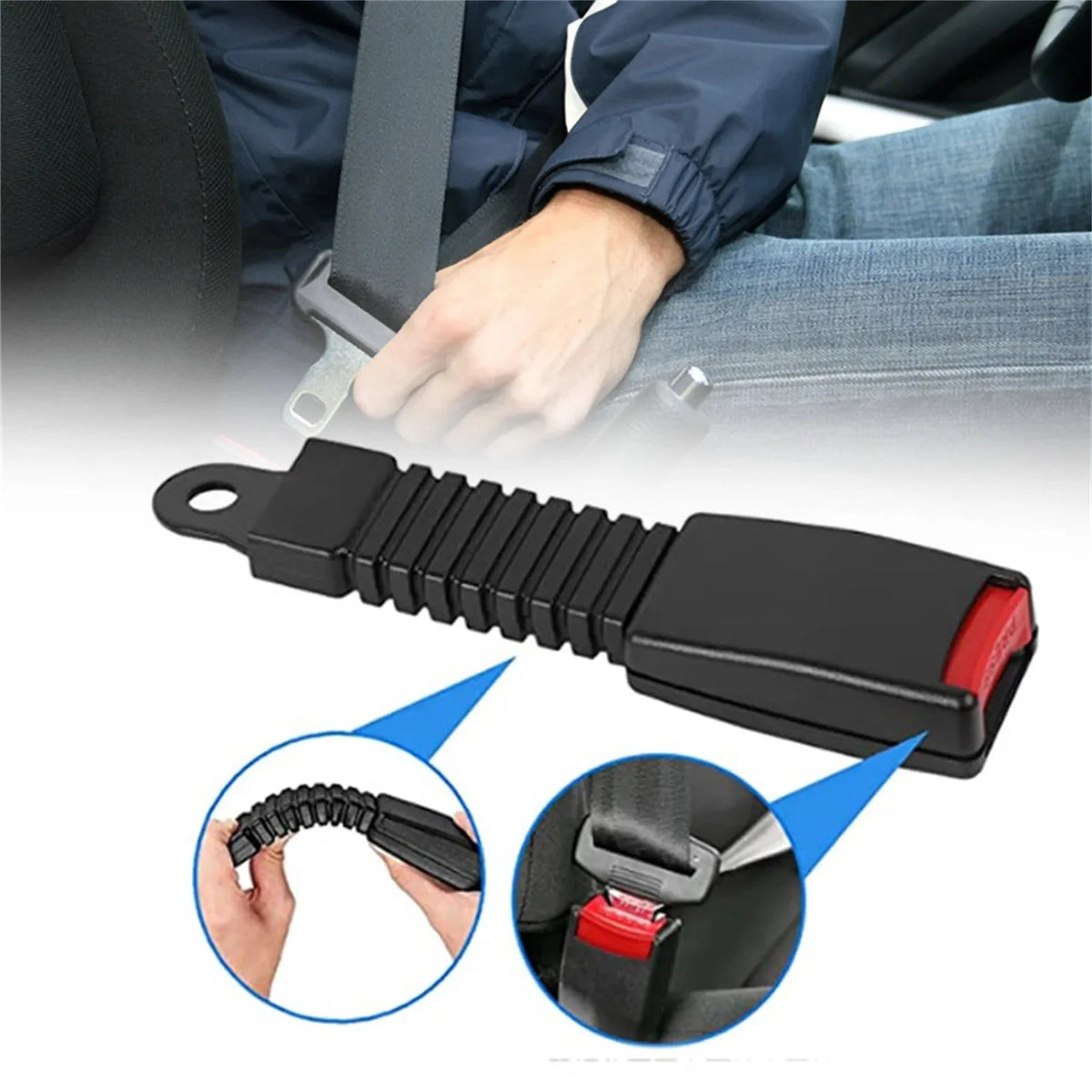 Seat Belt Extender Adjustable Length Rigid Stem