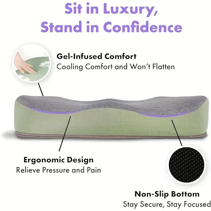 Seat Cushion 3-Zone Memory Foam Lumbar Support
