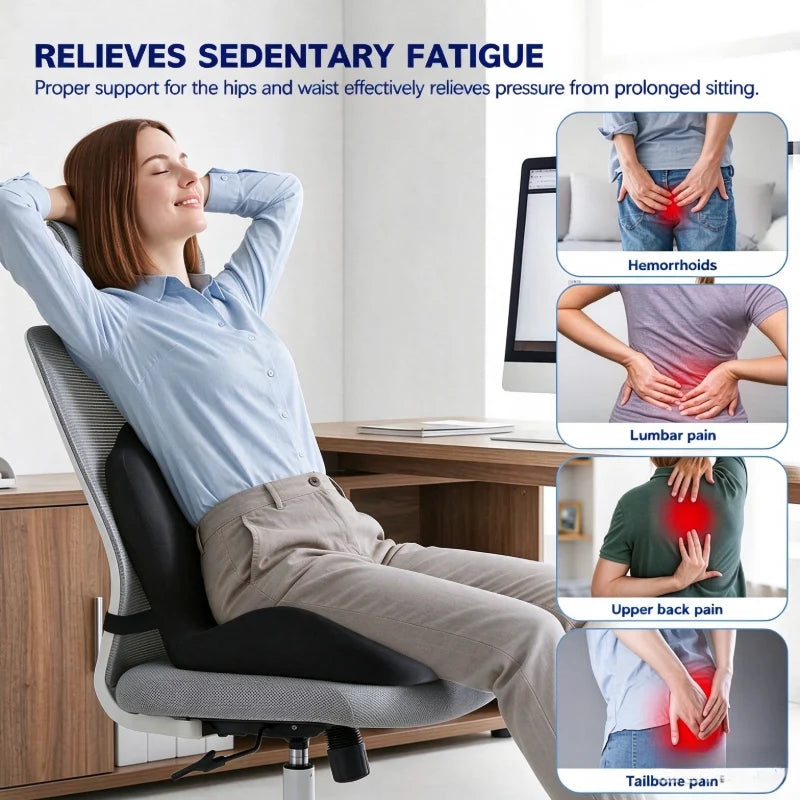 Seat Cushion Contoured Memory Foam Removable Machine-Washable Cover