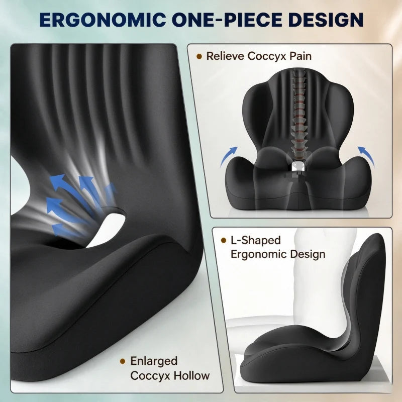 Seat Cushion Contoured Memory Foam Removable Machine-Washable Cover