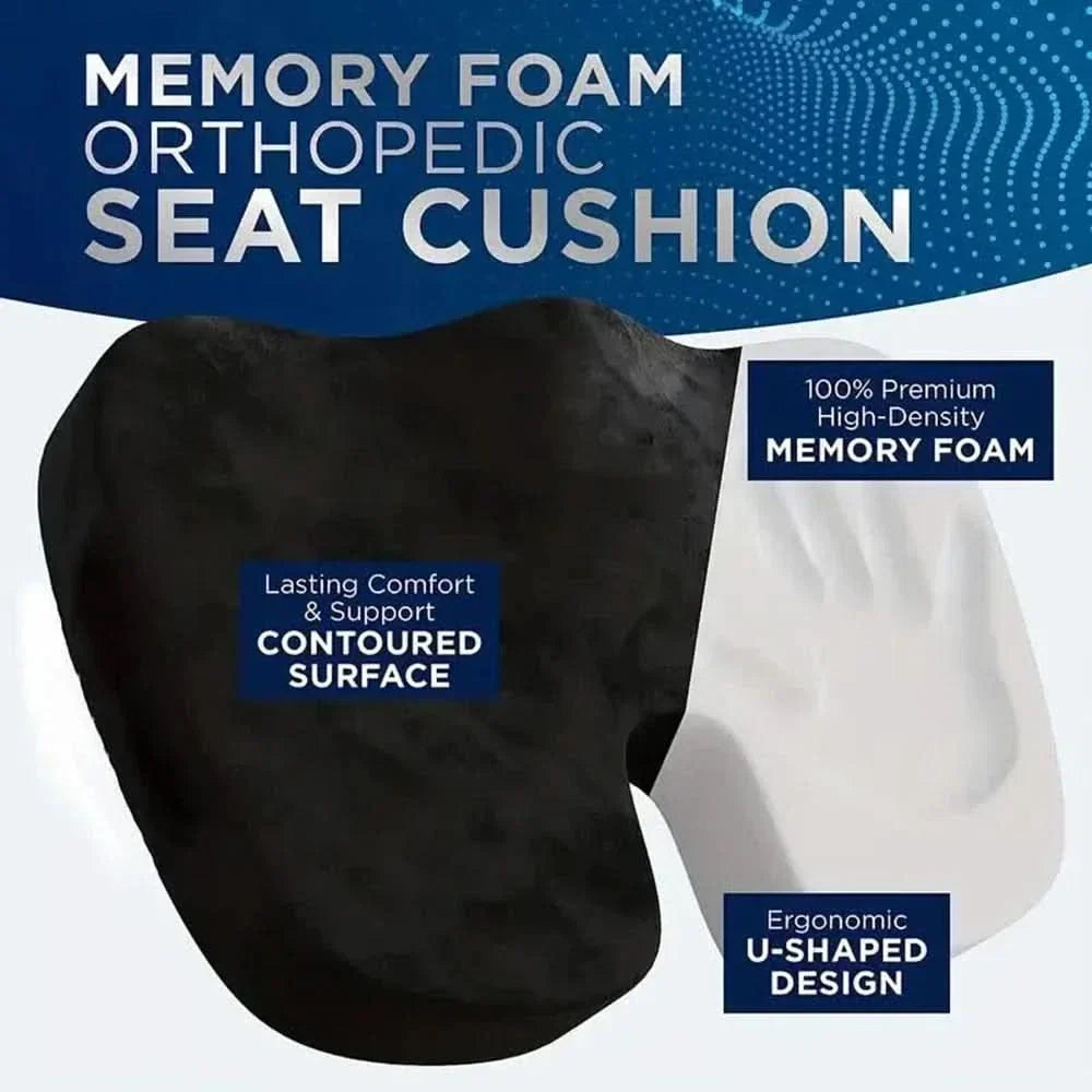 Seat Cushion U-Shaped Memory Foam Machine-Washable Cover