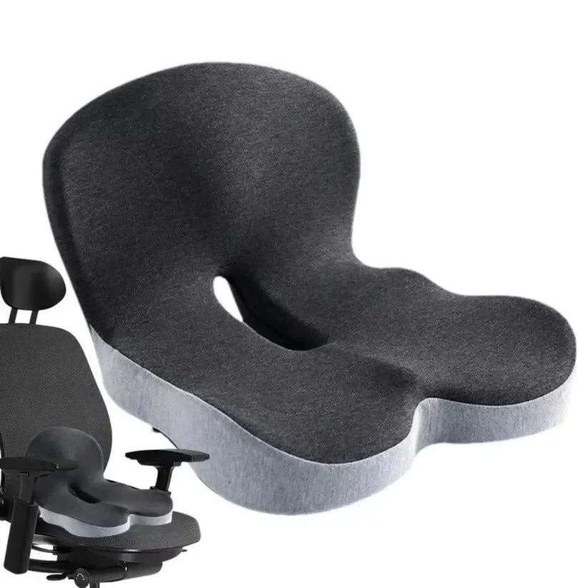 Seat Cushion With Backrest Memory Foam Non-Slip Base