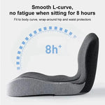 Seat Cushion With Backrest Memory Foam Non-Slip Base
