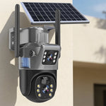 Security Camera Dual-Lens Solar-Powered 4K Video