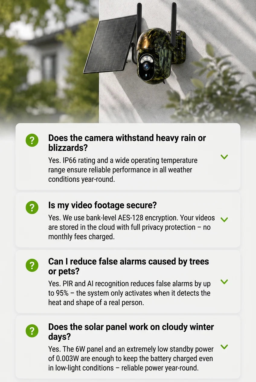 Security Camera Solar-Powered 2K PTZ Color Night Vision