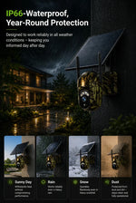 Security Camera Solar-Powered 2K PTZ Color Night Vision
