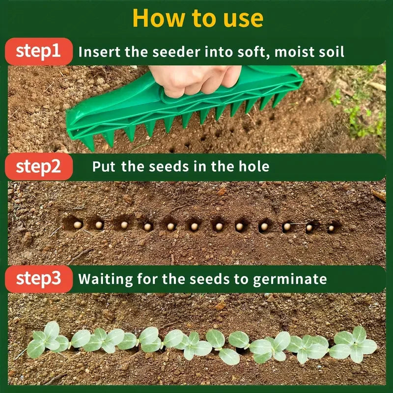 Seed Planter Tool Adjustable Depth & Spacing