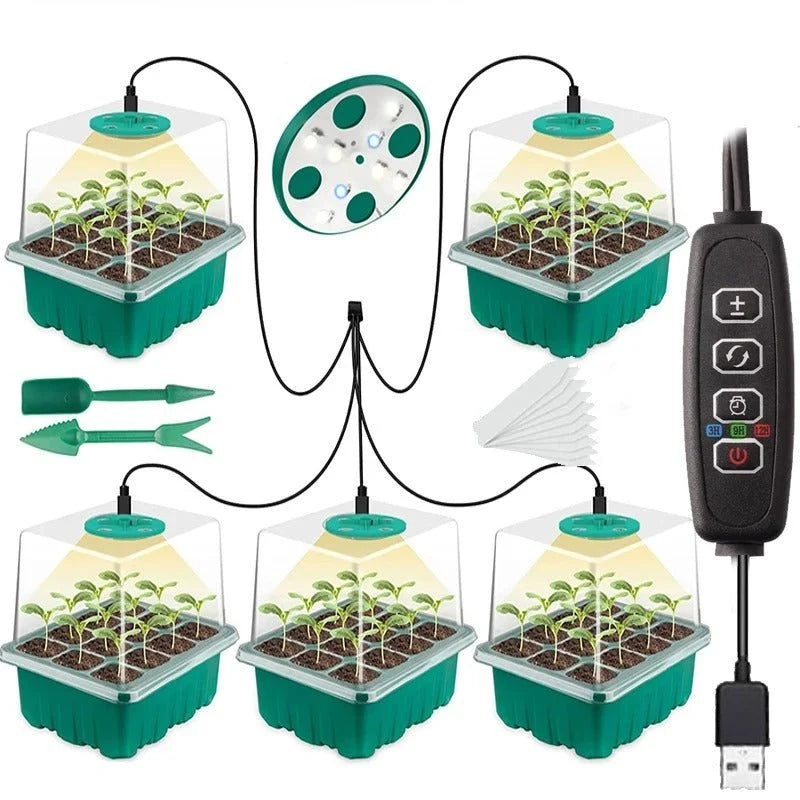 Seed Starter Tray Adjustable LED Grow Light All Season