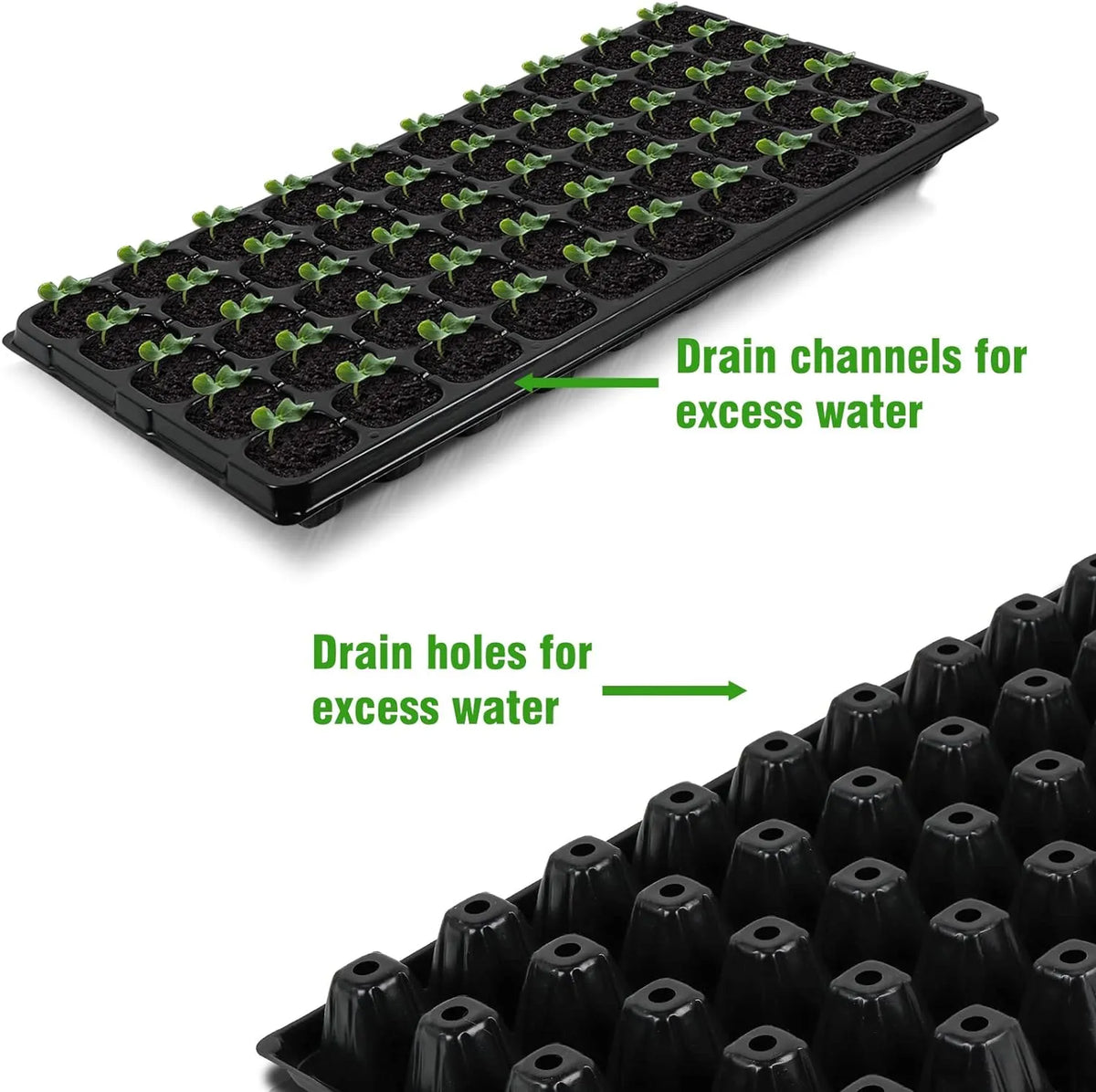 Seedling Propagation Tray Rectangular Built In Water Reservoir