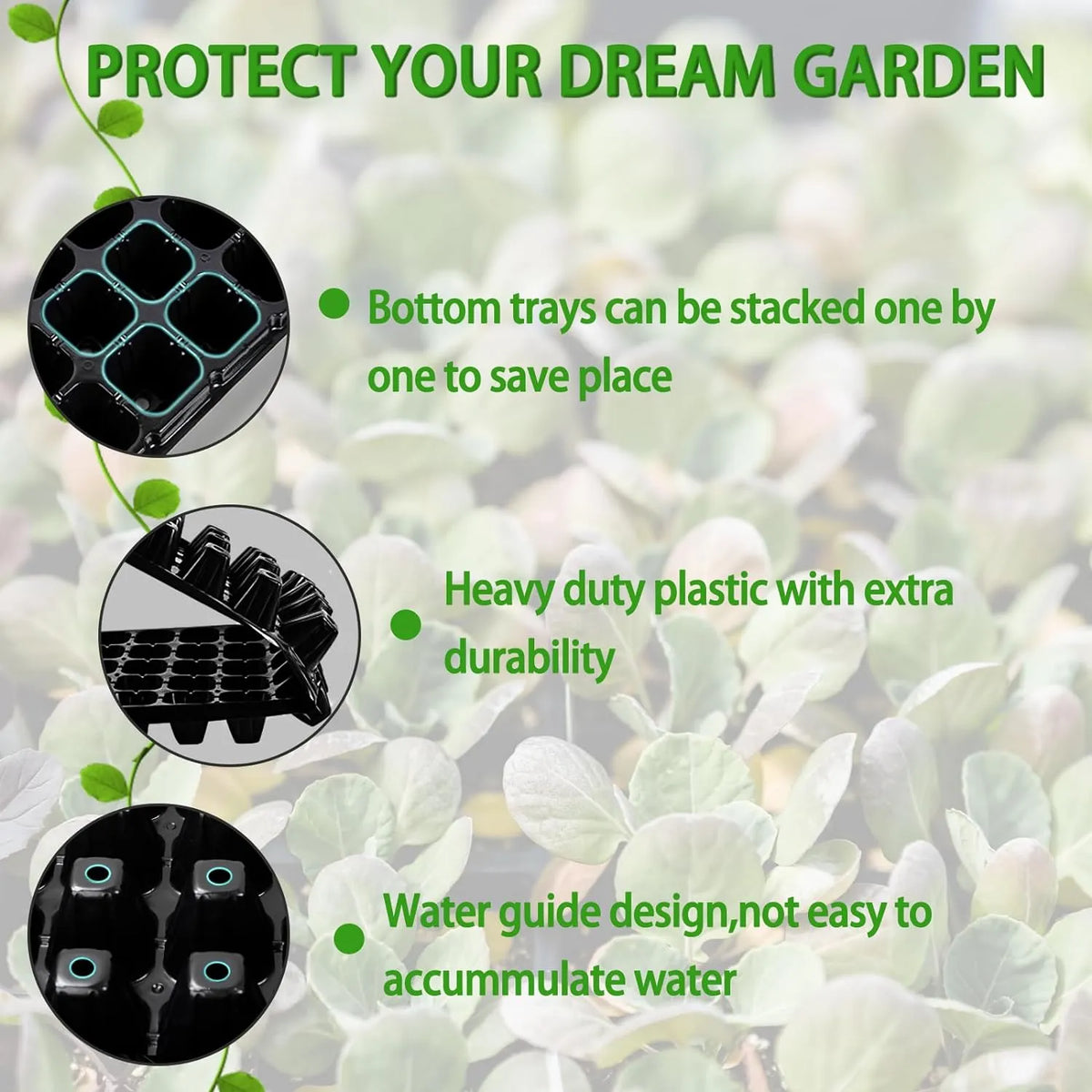Seedling Propagation Tray Rectangular Built In Water Reservoir