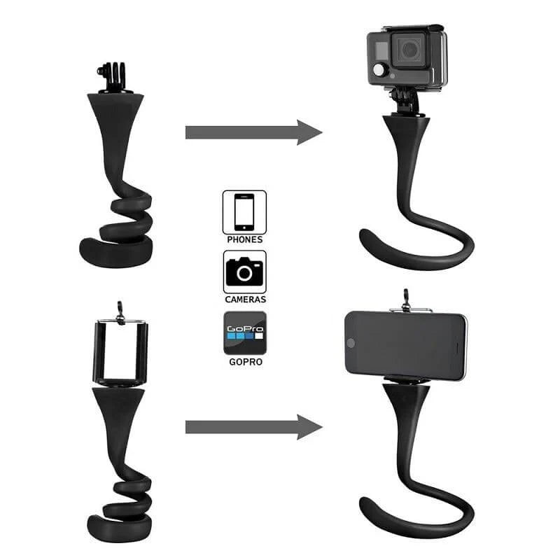 Selfie Stick Flexible Wraparound Mount Bluetooth Remote Control