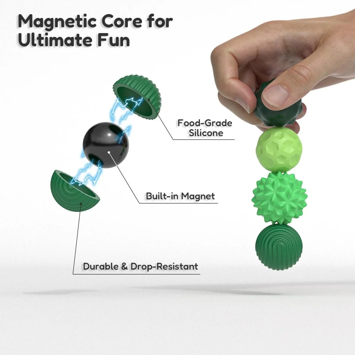 Sensory Stones Magnetic Silicone Fidget Set of 4