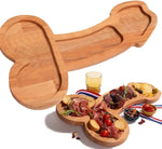 Serving Board Dark Wood Multi-Compartment Cheeky Engraving