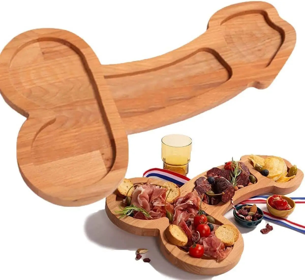 Serving Board Dark Wood Multi-Compartment Cheeky Engraving