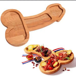 Serving Board Dark Wood Multi-Compartment Cheeky Engraving