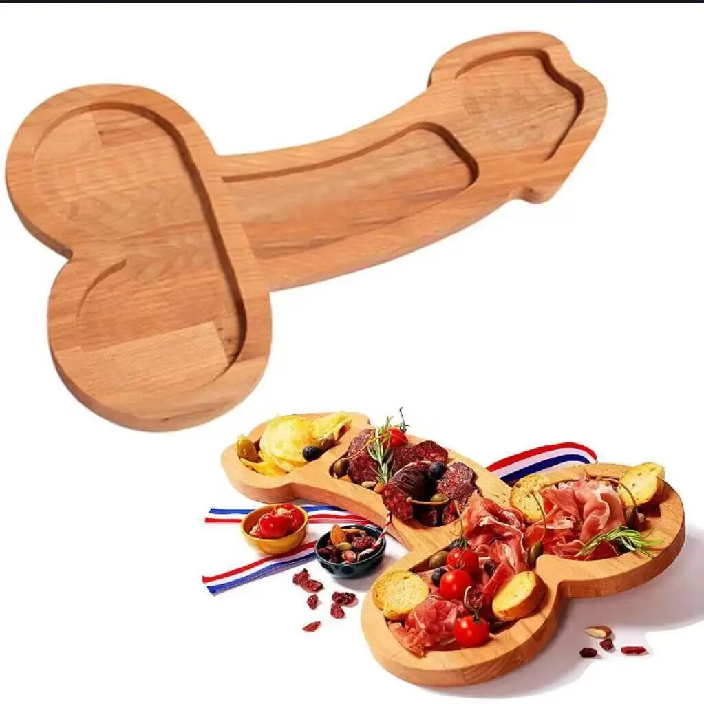 Serving Board Dark Wood Multi-Compartment Cheeky Engraving