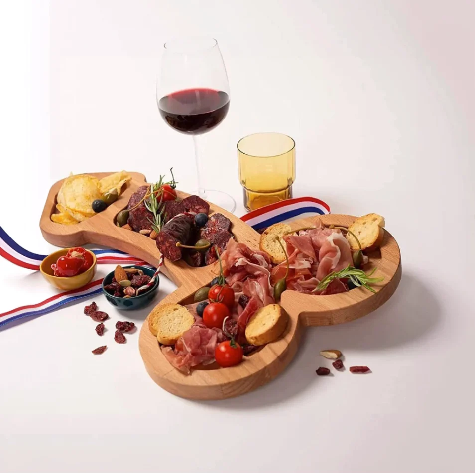 Serving Board Dark Wood Multi-Compartment Cheeky Engraving