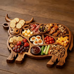 Serving Board Solid Wood Rustic Cow Design