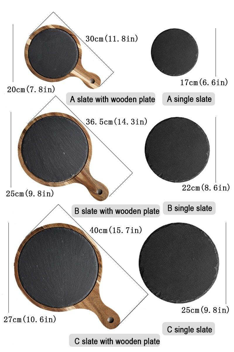 Serving Board Wooden Frame Slate Insert