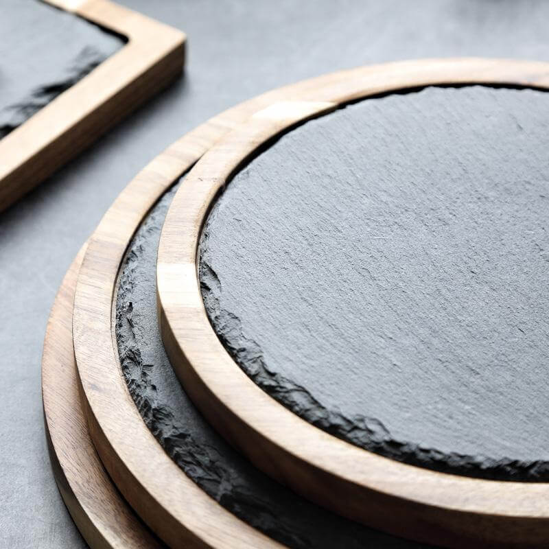 Serving Board Wooden Frame Slate Insert