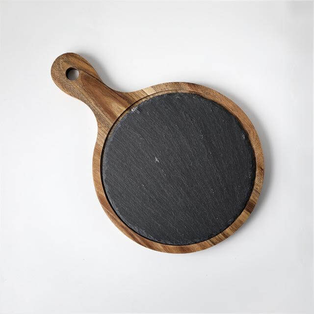 Serving Board Wooden Frame Slate Insert