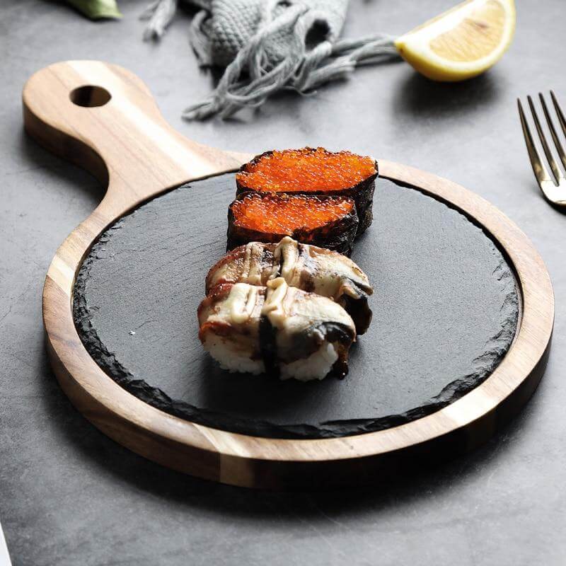 Serving Board Wooden Frame Slate Insert