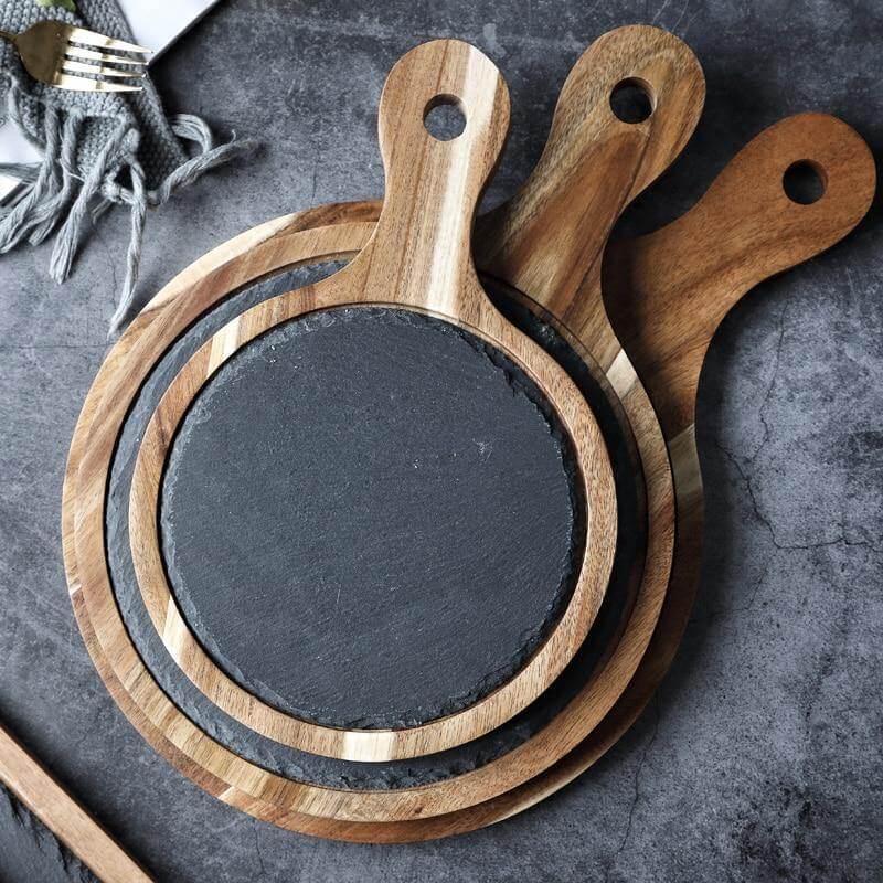Serving Board Wooden Frame Slate Insert