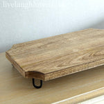 Serving Board Wooden Raised Metal Feet