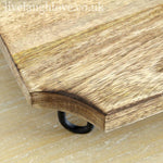 Serving Board Wooden Raised Metal Feet