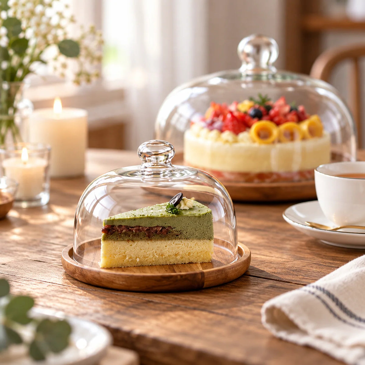 Serving Plate Natural Wood With Optional Cover