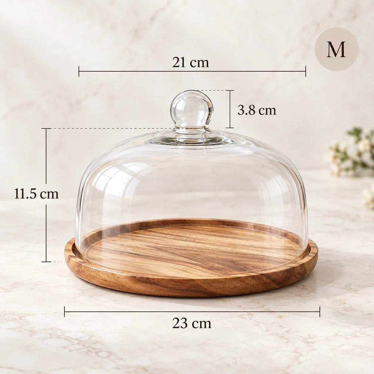 Serving Plate Natural Wood With Optional Cover