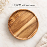 Serving Plate Natural Wood With Optional Cover