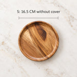 Serving Plate Natural Wood With Optional Cover