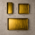 Serving Tray Gold-Tone Metal Decorative Tabletop Organizer