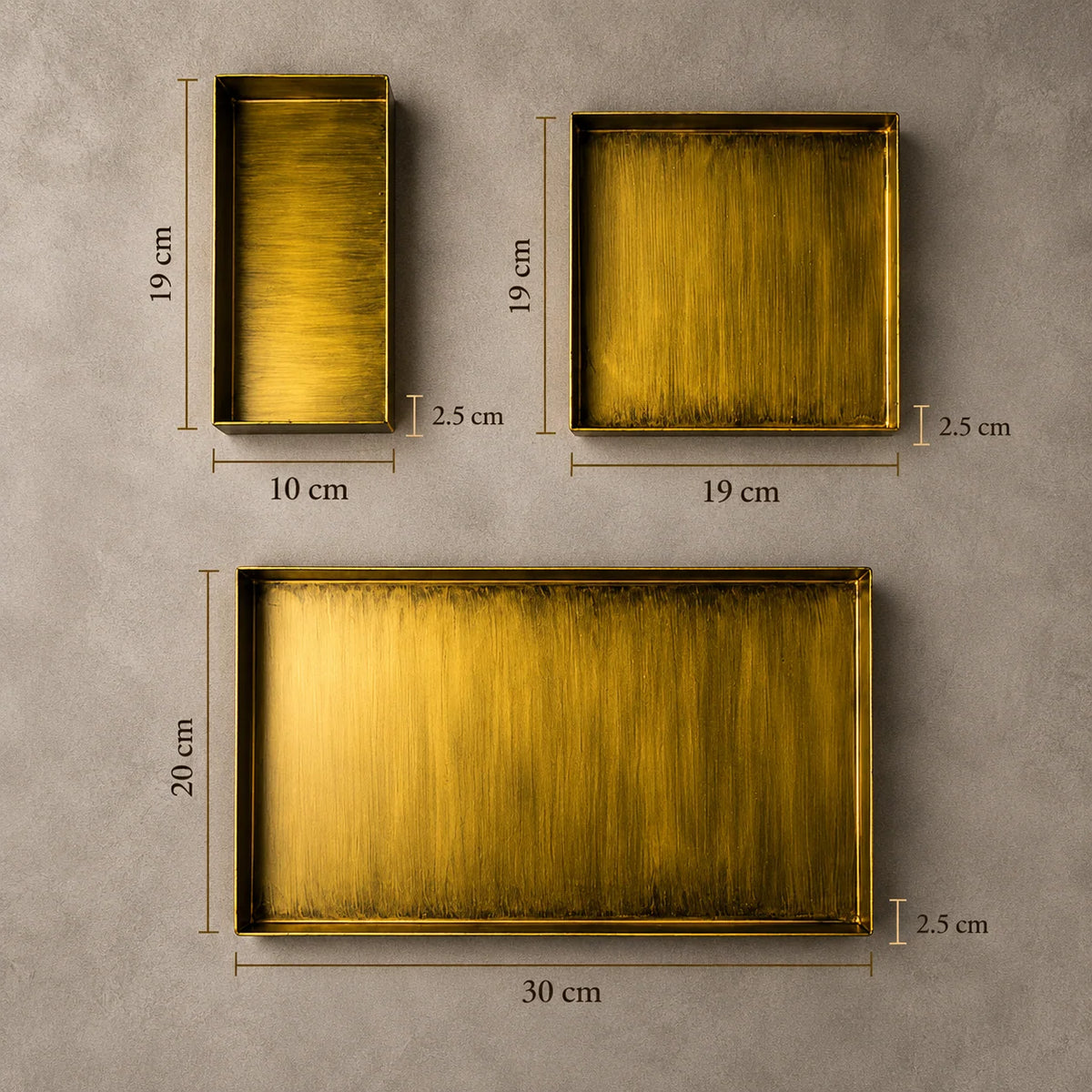 Serving Tray Gold-Tone Metal Decorative Tabletop Organizer