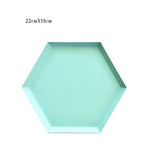 Serving Tray Metal Geometric Design Sturdy Construction