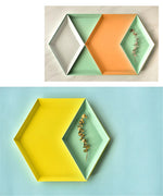 Serving Tray Metal Geometric Design Sturdy Construction