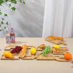 Serving Tray Number-Shaped Natural Wood Polished Finish