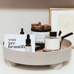 Serving Tray Round Oak Veneer Water-Resistant 12-Inch