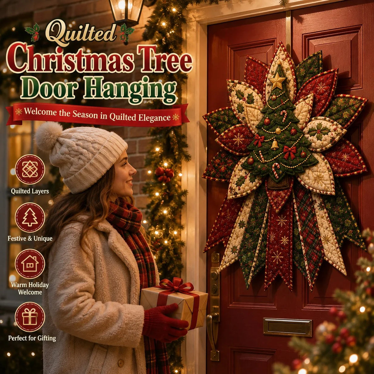 Sewing Kit Quilted Christmas Door Hanging Materials Included