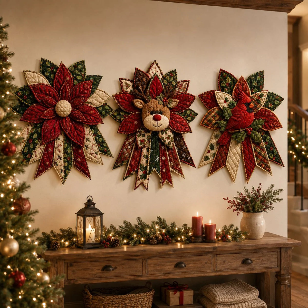 Sewing Kit Quilted Christmas Door Hanging Materials Included