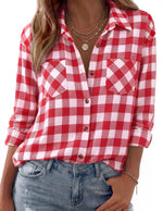 Shacket Soft Flannel Oversized Plaid Chest Pockets
