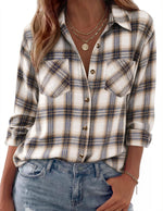 Shacket Soft Flannel Oversized Plaid Chest Pockets