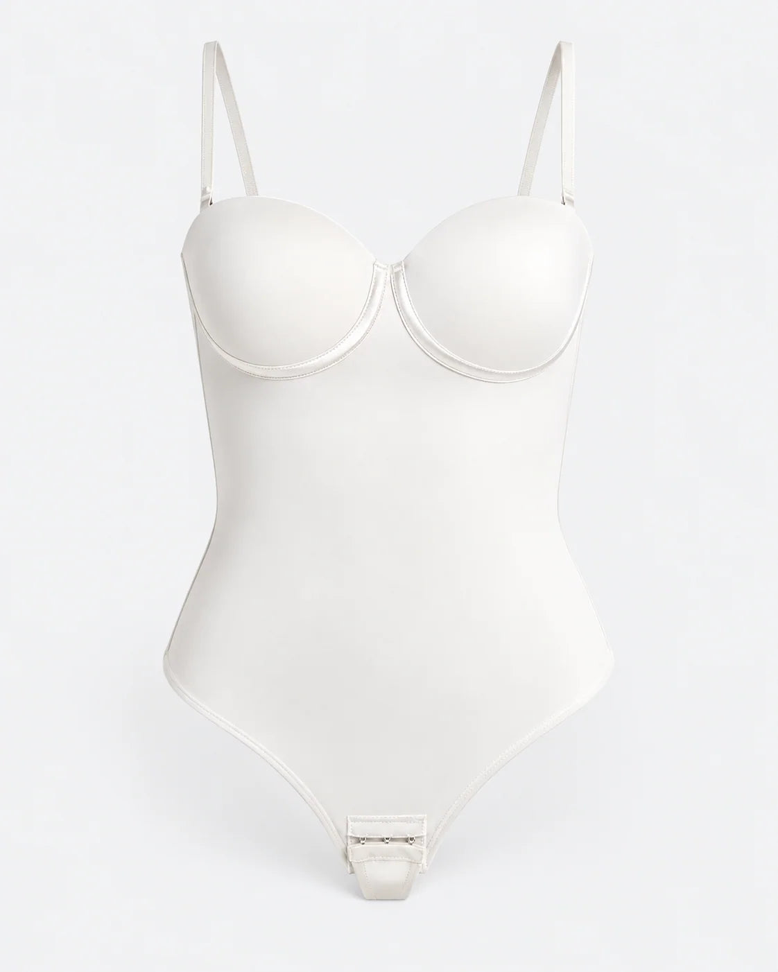 Shapewear Bodysuit Built-In Bra Cups Adjustable Lace-Up Back
