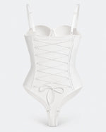 Shapewear Bodysuit Built-In Bra Cups Adjustable Lace-Up Back